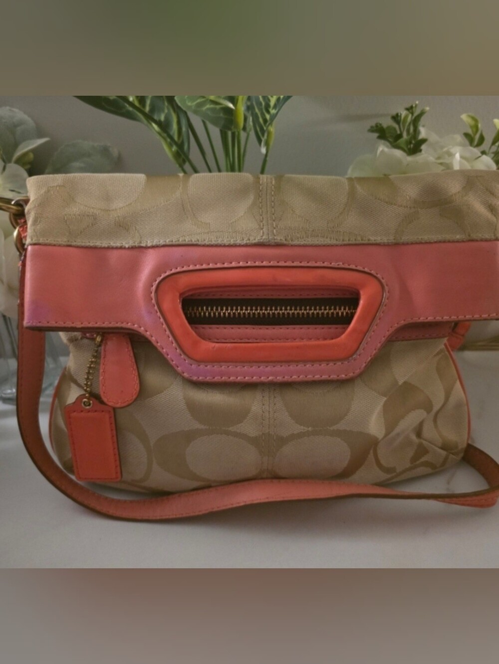 Coach Tan and Pink Women's Bag